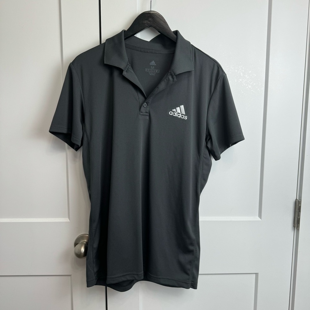 Adidas Club Rib Polo EC3025 CLIMALITE Dark Gray Size Medium